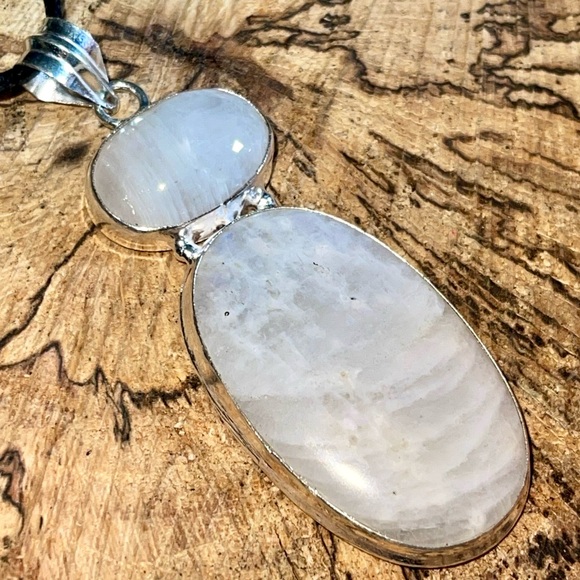 Large Rainbow Moonstone “The Visionary Stone” Pendant 3” - Picture 4 of 16